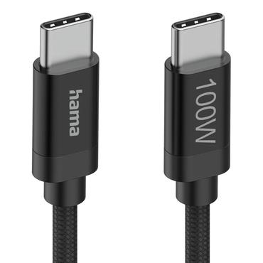 Hama Fabric USB-kabel USB 2.0 1,5 m USB C Sort