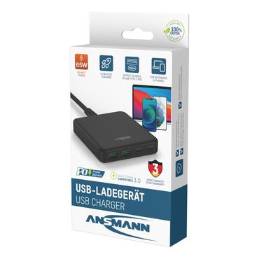 Ansmann DC465PD Laptop, Smartphone Sort Vekselstrøm Hurtig opladning Indendørs
