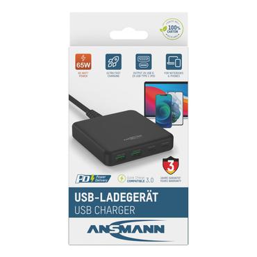 Ansmann DC465PD Laptop, Smartphone Sort Vekselstrøm Hurtig opladning Indendørs
