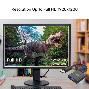 Unitek-adapter DisplayPort till VGA FullHD