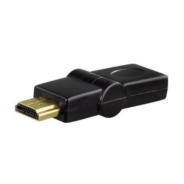 Hama Compact Adapter HDMI Plug - HDMI Socket, swivelling, black Sort