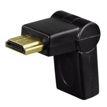 Hama Compact Adapter HDMI Plug - HDMI Socket, swivelling, black Sort