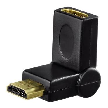 Hama Compact Adapter HDMI Plug - HDMI Socket, swivelling, black Sort