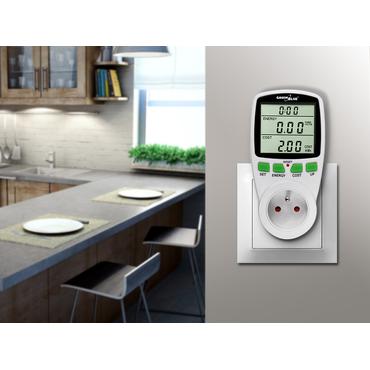 Greenblue GB202 wattm&aring;ler Hvid Indbygget sk&aelig;rm LCD 0 - 9999 W