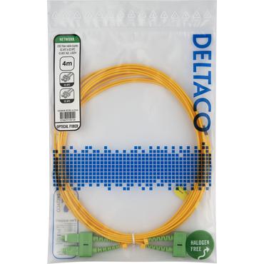Deltaco OS2 Fiber cable, SC - SC, duplex, APC/APC, 4,0m