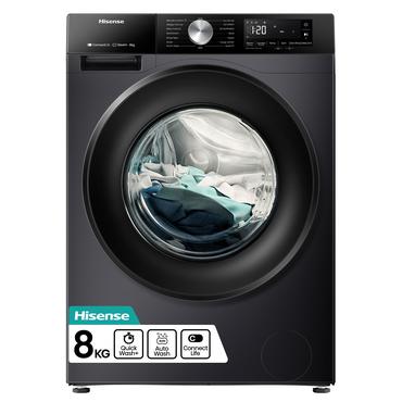 Hisense WF3S8043BB3 vaskemaskine Front-læsning 8 kg 1400 rpm Sort