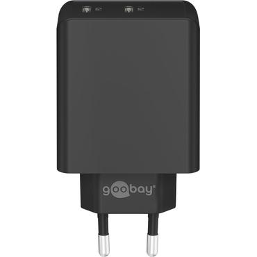 Goobay 61757 oplader til mobil enhed Digitalt kamera, Hovedtelefoner, Mobiltelefon, SmartWatch, Tablet Sort Vekselstr&oslash;m Hurtig opladning Indend&oslash;rs
