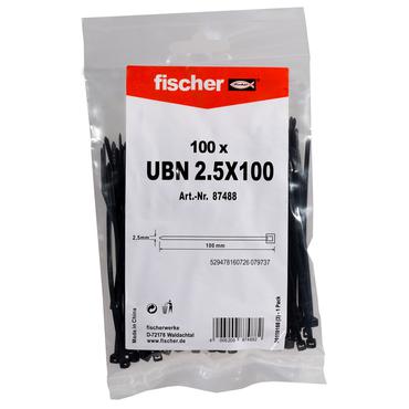 Fischer 87488 kabelsamler Stige kabelbinder Nylon Sort 100 stk
