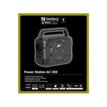 Sandberg - bärbar kraftstation - 200 Watt - Li-Ion - 48000 mAh - 172.8 Wh