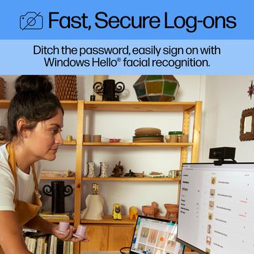 HP 620 - Webcam - vippe - farve - 4 MP - 1920 x 1080 - audio - USB 3.0