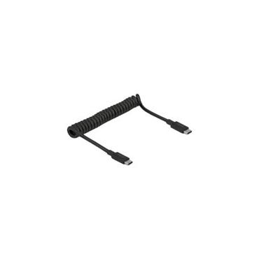 DeLock USB 3.1 Gen 2 Coiled Cable Type-C male to Type-C male PD 3 A E-Marker