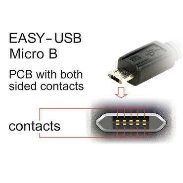 Delock EASY-USB - USB-kabel - mikro-USB typ B till USB - 1 m