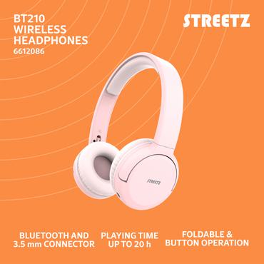 BT210 Bluetooth headphones, mic, foldable, white