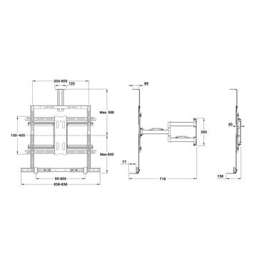 Multibrackets M Universal Flexarm Pro 60 kg Sound & Camera konsol - svart