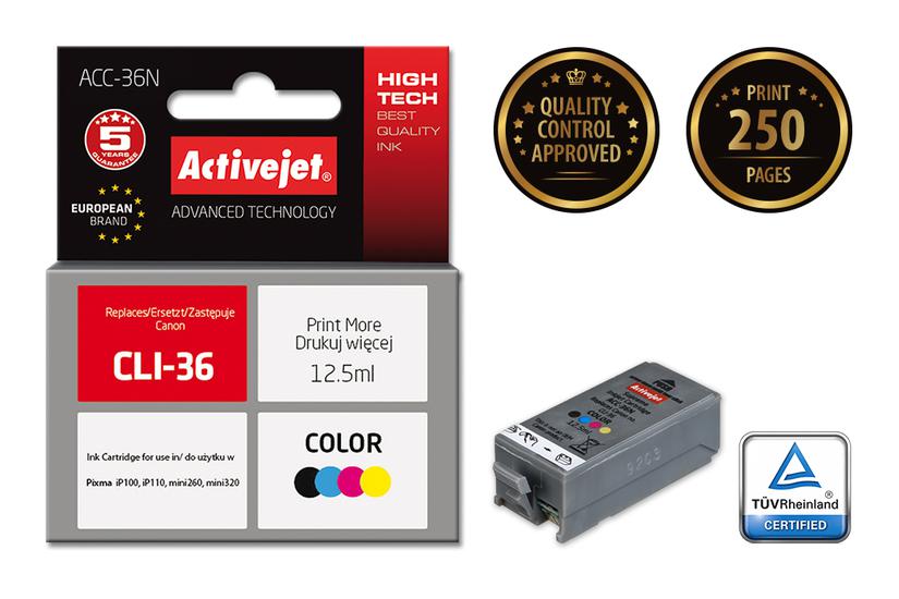 Activejet ACC-36N (Canon CLI-36 udskiftning; Supreme; 12,5 ml; farve)