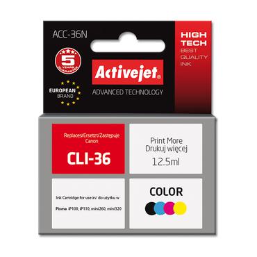 Activejet ACC-36N (Canon CLI-36 udskiftning; Supreme; 12,5 ml; farve)
