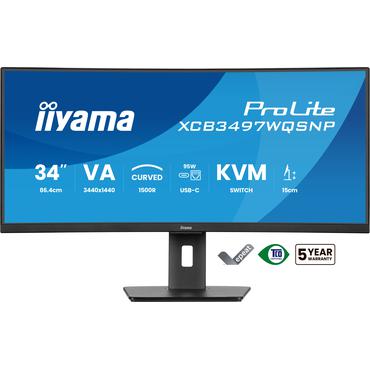 iiyama ProLite XCB3497WQSNP-B1 sk&auml;rm - LED-bakgrundsbelysning - 34" - AMD FreeSync Premium - VA - 0.4ms - UWQHD 3440x1440