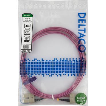 Deltaco SCSC-4-OM4 InfiniBand og fiberoptisk kabel 4 m 2x SC Lyser&oslash;d