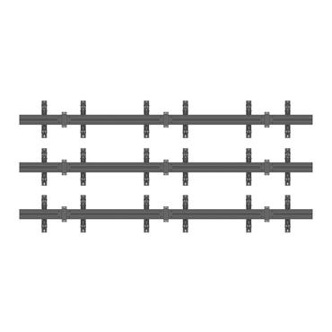 Multibrackets M Wallmount Pro MBW3x3U - konsol - för 9 LCD-displayer - svart