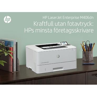 HP LaserJet Enterprise M406dn Sort og hvid Printer, Kun ethernet; Dupleks