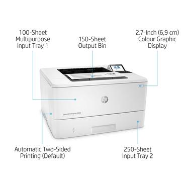 HP LaserJet Enterprise M406dn Sort og hvid Printer, Kun ethernet; Dupleks