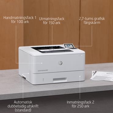 HP LaserJet Enterprise M406dn Sort og hvid Printer, Kun ethernet; Dupleks