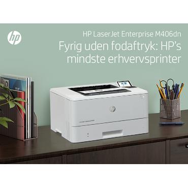 HP LaserJet Enterprise M406dn Sort og hvid Printer, Kun ethernet; Dupleks