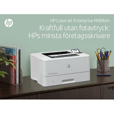 HP LaserJet Enterprise M406dn Sort og hvid Printer, Kun ethernet; Dupleks