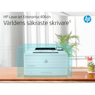 HP LaserJet Enterprise M406dn Sort og hvid Printer, Kun ethernet; Dupleks