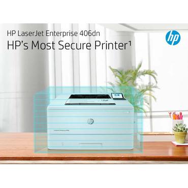 HP LaserJet Enterprise M406dn Sort og hvid Printer, Kun ethernet; Dupleks
