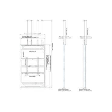 Multibrackets M Pro Series h&ouml;lje - stor - f&ouml;r LCD-display - vajer - vit