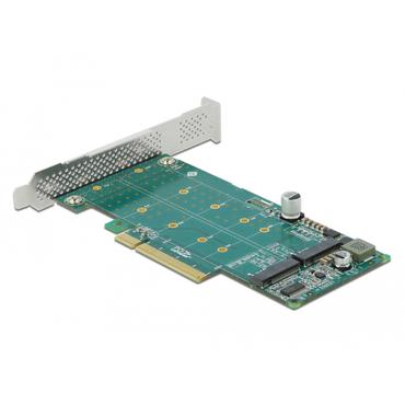 Delock PCI Express x8 Card to 2 x internal NVMe M.2 Key M - Bifurcation - lagringskontrol - M.2 NVMe Card - PCIe 4.0 x8