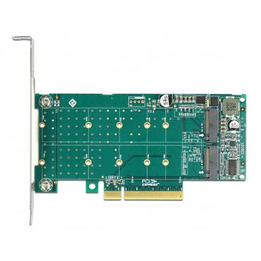 Delock PCI Express x8 Card to 2 x internal NVMe M.2 Key M - Bifurcation - lagringskontrol - M.2 NVMe Card - PCIe 4.0 x8