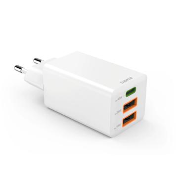 Hama 00201995 oplader til mobil enhed Smartphone Hvid Vekselstrøm Hurtig opladning Indendørs, Udendørs