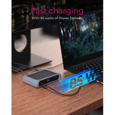 ICY BOX IB-HUB801-TB4 Thunderbolt 4 40000 Mbit/s Anthracit, Sort