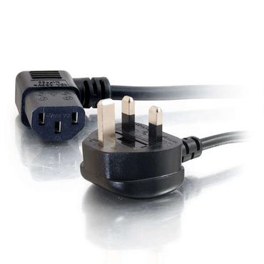 C2G 1m 18 AWG UK 90° Power Cord (IEC320C13R to BS 1363) - strömkabel - power IEC 60320 C13 till BS 1363 - 1 m
