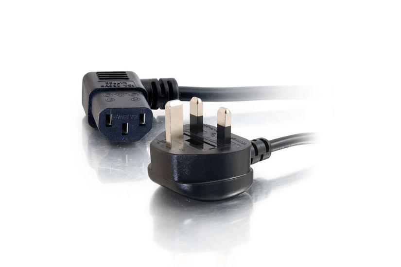 C2G 1m 18 AWG UK 90° Power Cord (IEC320C13R to BS 1363) - strömkabel - power IEC 60320 C13 till BS 1363 - 1 m