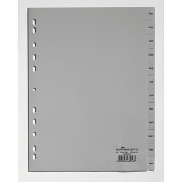 Durable 6507-10 M&aring;nedlig faneindeks Polypropylen (PP) Gr&aring;