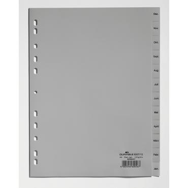 Durable 6507-10 M&aring;nedlig faneindeks Polypropylen (PP) Gr&aring;