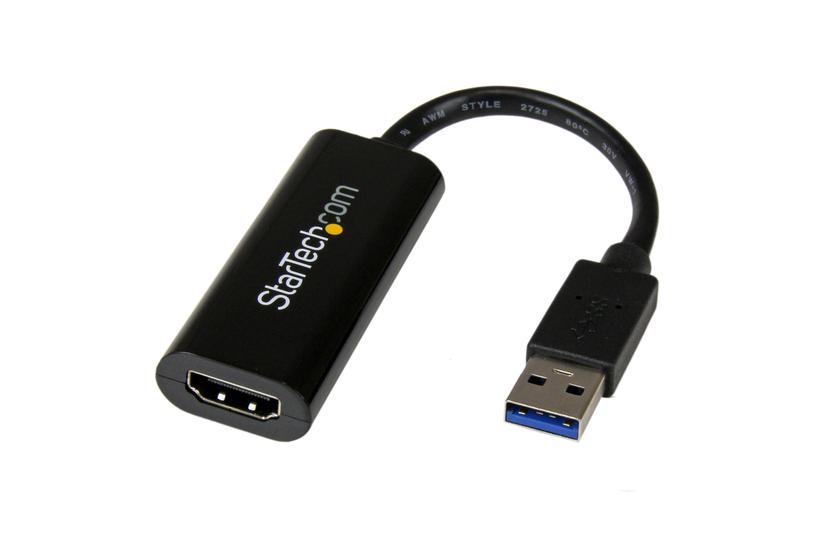 StarTech.com USB 3.0 till HDMI-adapter - 1080p (1920x1200) - Tunn/kompakt USB Type-A till HDMI-sk&auml;rmadapterkonverterare - Externt video- och grafikkort - Svart - Endast Windows - adapterkabel - HDMI / USB - TAA-kompatibel - 19 cm