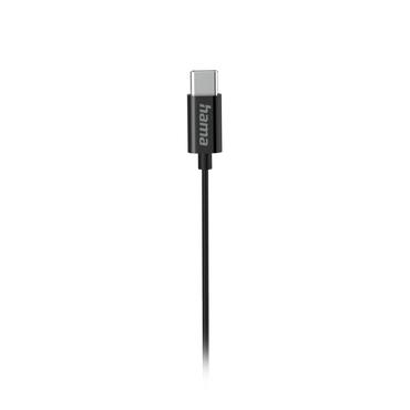 Hama Curly Headset Ledningsført I ørerne Opkald/musik USB Type-C Sort
