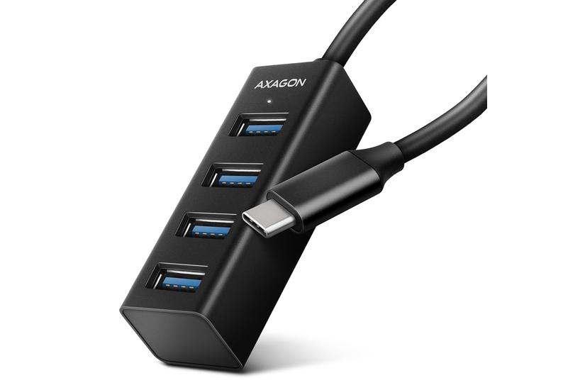 Axagon HUE-M1C interface hub USB 3.2 Gen 1 (3.1 Gen 1) Type-C 5000 Mbit/s Sort