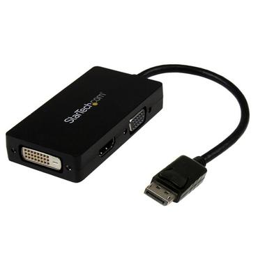StarTech.com A/V-reseadapter: 3-i-1 DisplayPort till VGA-, DVI- eller HDMI-konverterare - videokort - DisplayPort / HDMI / DVI / VGA - 26.6 m