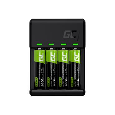 Green Cell VitalCharger USB-batterioplader - 4 x AA type - NiMH - 0.5 Watt