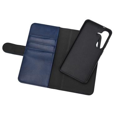 Essentials Samsung Galaxy S25 PU wallet, detachable, 3 cards, blue