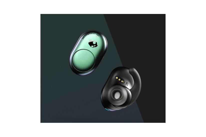 Skullcandy Push - Ægte trådløse øretelefoner med mik. - i øret - Bluetooth - psykotropisk grønblå