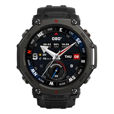 Amazfit T-Rex 3 Pro 3,81 cm (1.5") AMOLED 48 mm Digital 480 x 480 pixel Berøringsskærm Sort Wi-Fi GPS (satellit)