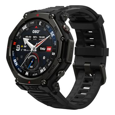Amazfit T-Rex 3 Pro 3,81 cm (1.5") AMOLED 48 mm Digital 480 x 480 pixel Berøringsskærm Sort Wi-Fi GPS (satellit)