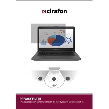 Cirafon DPF15.6-9 antirefleks skærm 39,6 cm (15.6") Laptop Rammeløst display privatlivsfilter