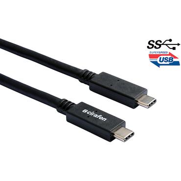 Cirafon USB3.1 CM-CM 07 USB-kabel USB 3.2 Gen 1 (3.1 Gen 1) 2 m USB C Sort